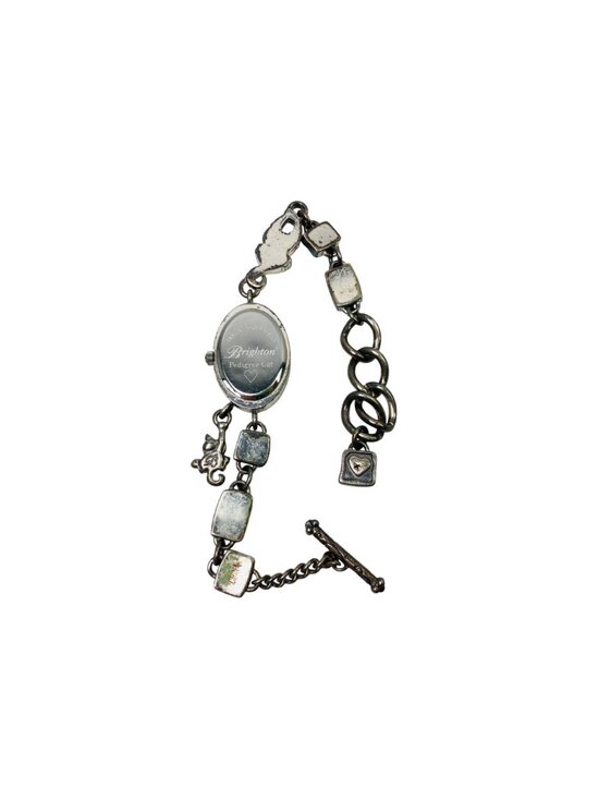 Brighton Pedigree Cat Silver Plated Filigree Chain Roman Women\'s Round Watch main image 4